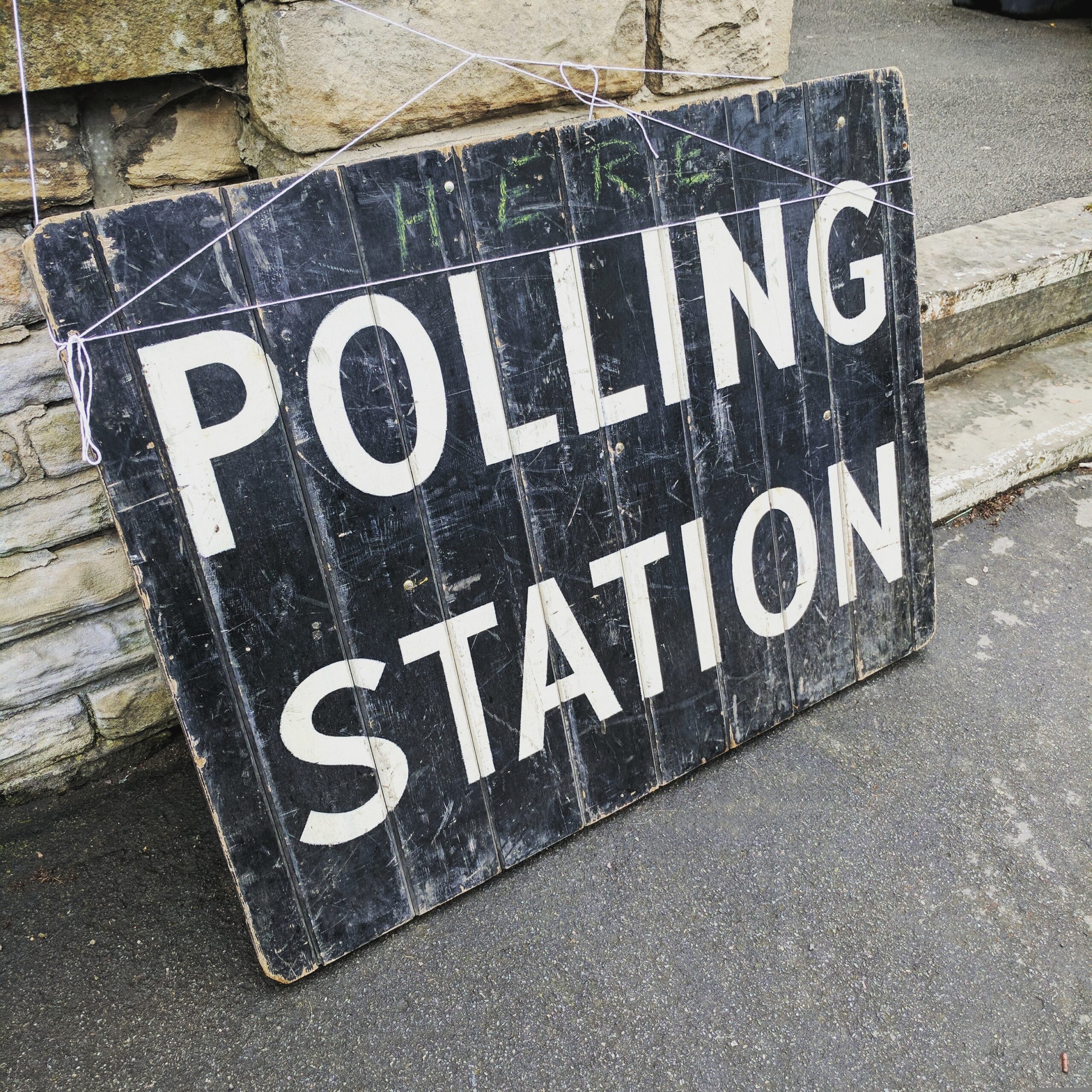 An image of a sign outside a polling station
