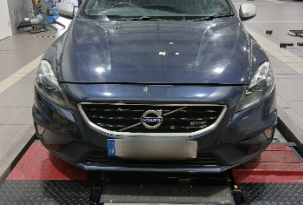 A car undergoing an MOT test